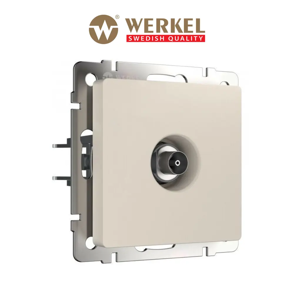 Фото Розетка ТВ встраиваемая Werkel W1183062 оконечная цвет айвори матовый Фото Розетка ТВ встраиваемая Werkel W1183062 оконечная цвет айвори матовый