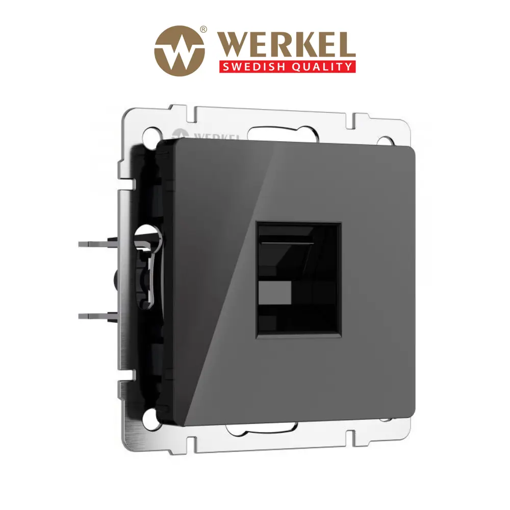 Фото Розетка компьютерная встраиваемая Werkel Встраиваемые механизмы a064046 RJ45 цвет черный Фото Розетка компьютерная встраиваемая Werkel Встраиваемые механизмы a064046 RJ45 цвет черный
