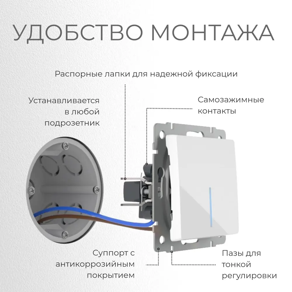 Фото 5 Выключатель Werkel двухклавишный проходной с подсветкой (графит рифленый) W1122104 Фото 5 Выключатель Werkel двухклавишный проходной с подсветкой (графит рифленый) W1122104