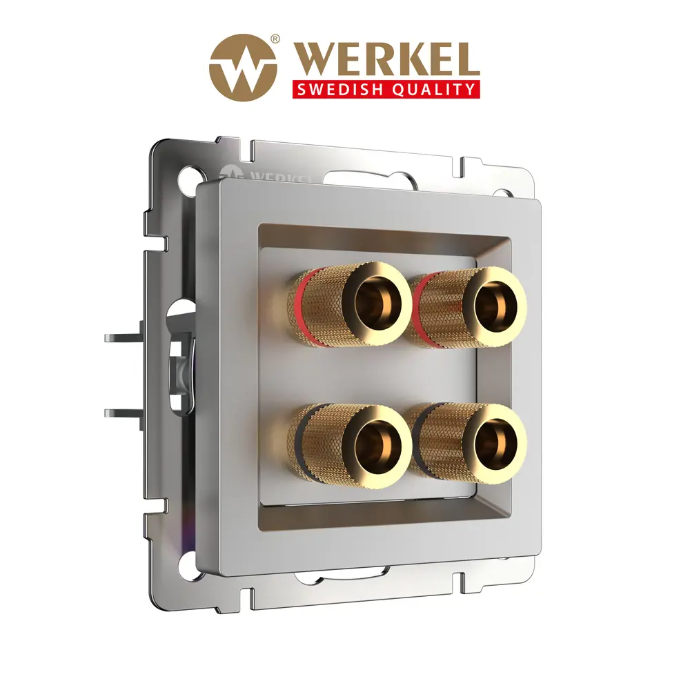 Фото Розетка акустическая Werkel W1185006 цвет серебряный Фото Розетка акустическая Werkel W1185006 цвет серебряный