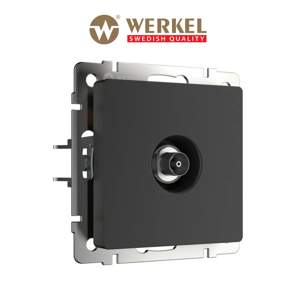 Фото Розетка ТВ оконечная встраиваемая Werkel a051612 цвет черный Фото Розетка ТВ оконечная встраиваемая Werkel a051612 цвет черный