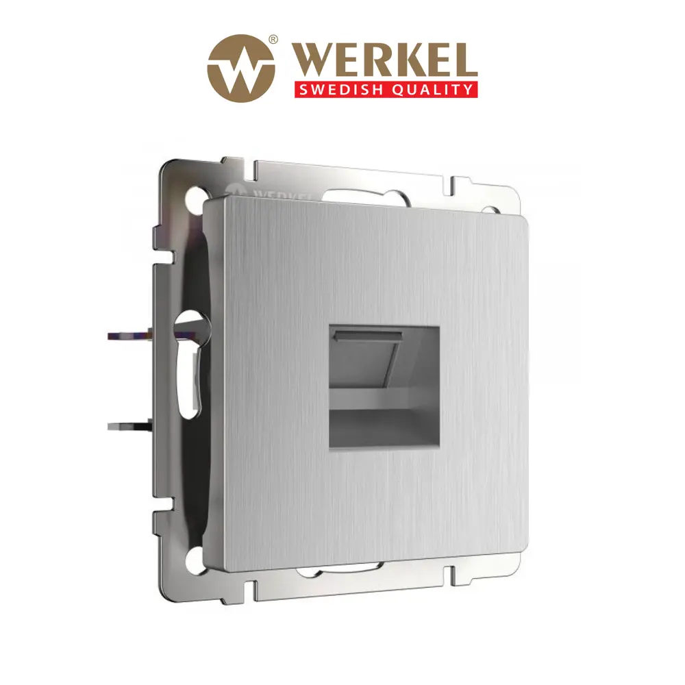 Фото Розетка RJ45 встраиваемая Werkel a051360 цвет серебряный Фото Розетка RJ45 встраиваемая Werkel a051360 цвет серебряный