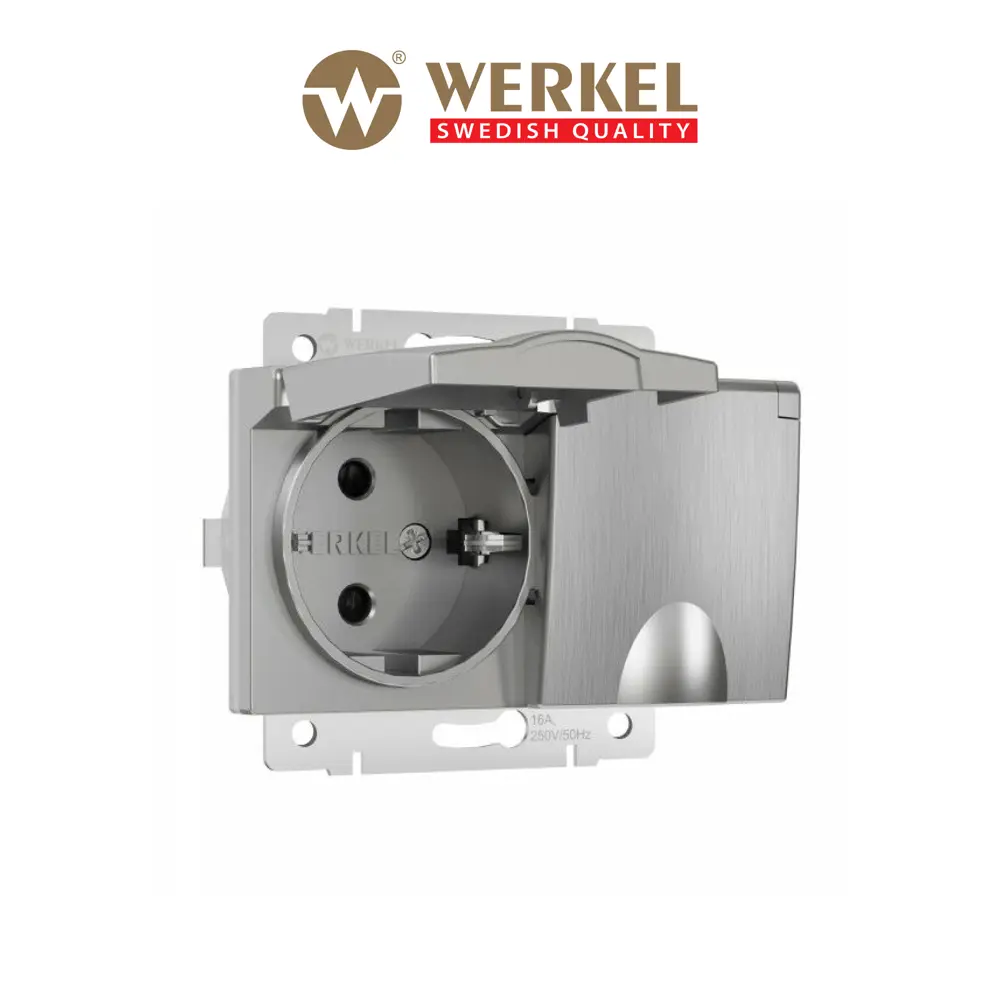 Фото Розетка двойная встраиваемая Werkel W1172209 с заземлением цвет серебряный рифленый Фото Розетка двойная встраиваемая Werkel W1172209 с заземлением цвет серебряный рифленый