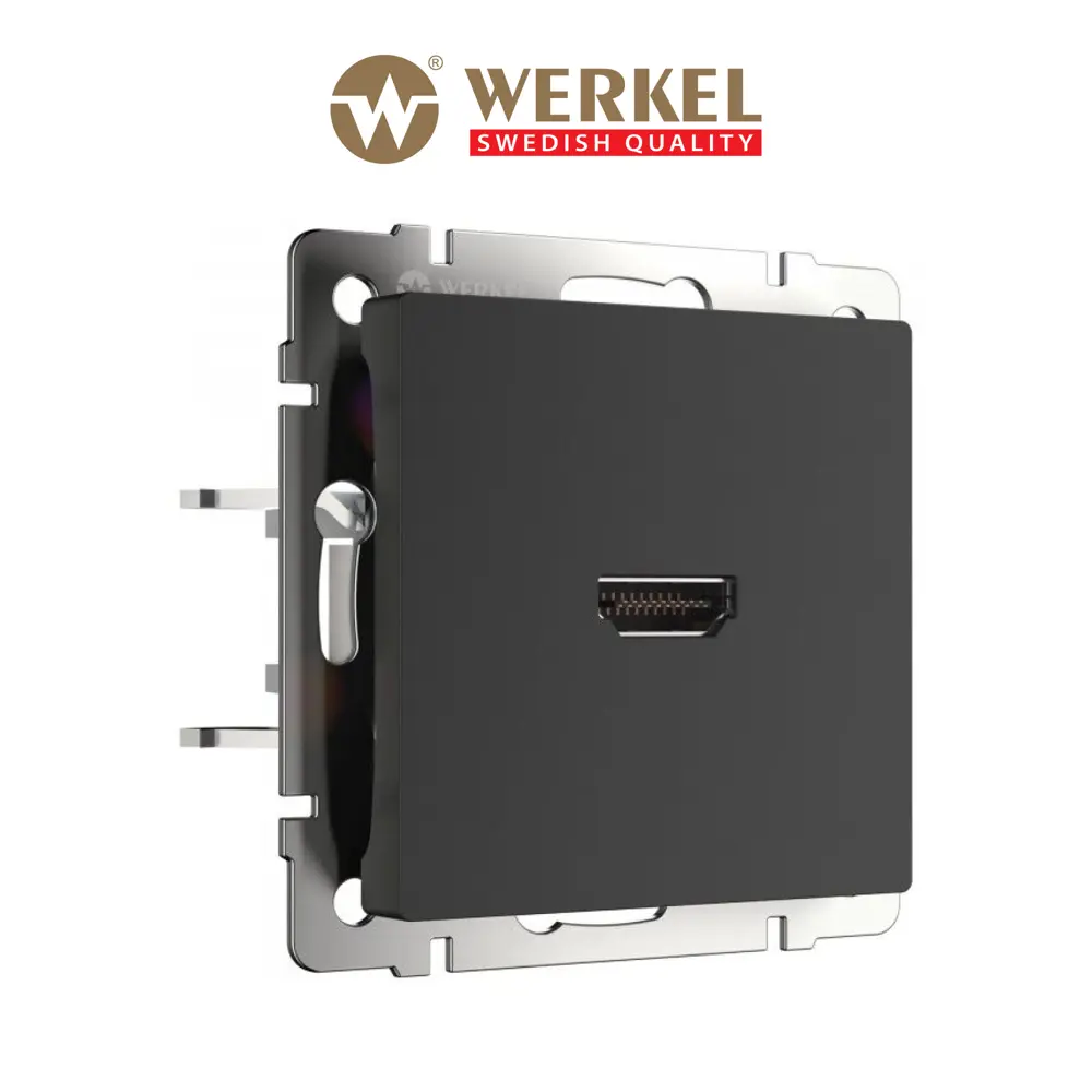 Фото Розетка HDMI Werkel W1186008 цвет черный матовый Фото Розетка HDMI Werkel W1186008 цвет черный матовый