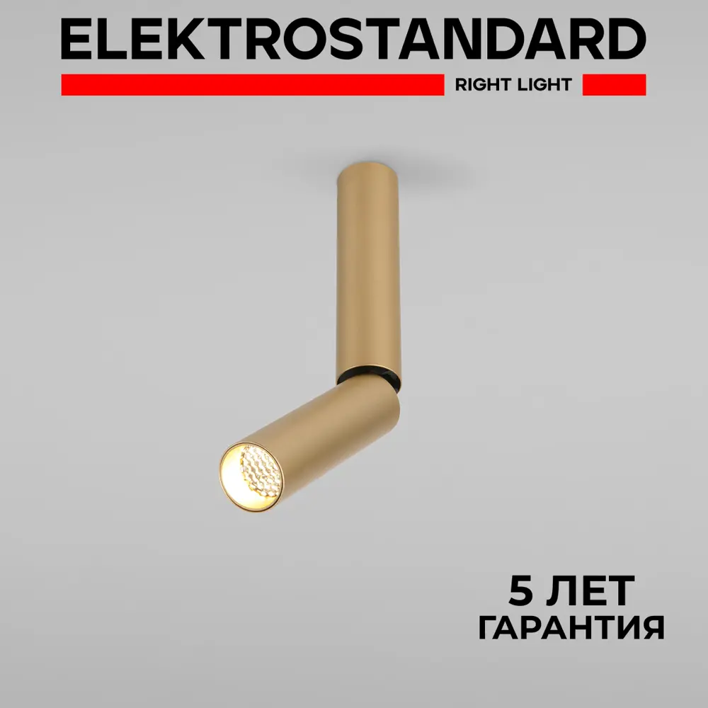 Фото Светильник точечный светодиодный накладной Elektrostandard 25029/LED Pika 1 м² нейтральный белый свет цвет золото Фото Светильник точечный светодиодный накладной Elektrostandard 25029/LED Pika 1 м² нейтральный белый свет цвет золото