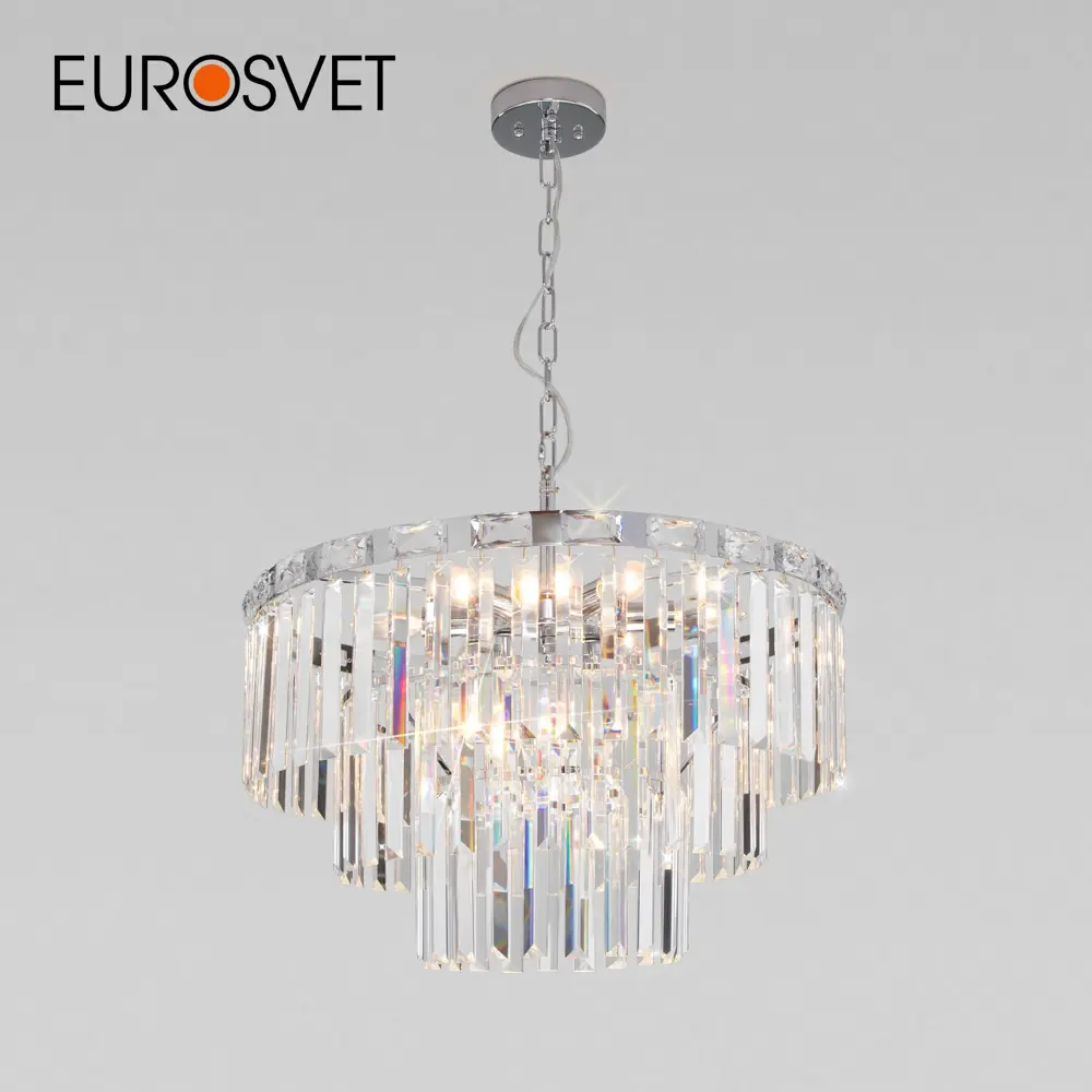Фото Люстра подвесная хрустальная Eurosvet a060642 Elegante 8 ламп 14 м² цвет прозрачный Фото Люстра подвесная хрустальная Eurosvet a060642 Elegante 8 ламп 14 м² цвет прозрачный