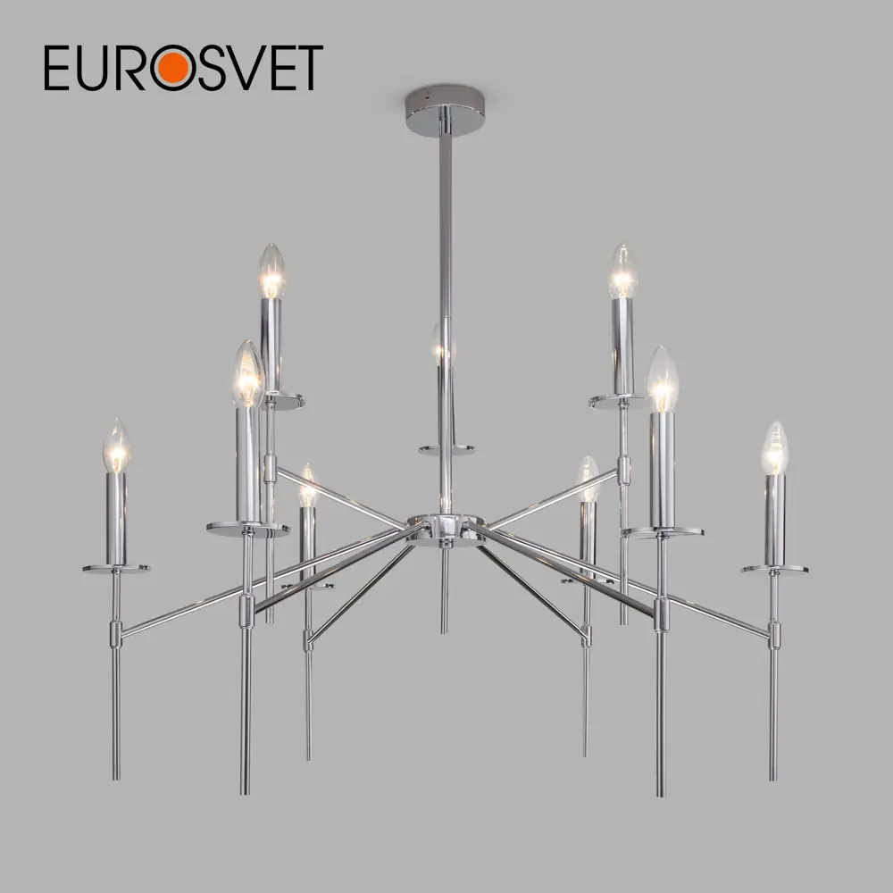 Фото Люстра потолочная EUROSVET a061934 Anders 9 ламп 16 м² цвет хром Фото Люстра потолочная EUROSVET a061934 Anders 9 ламп 16 м² цвет хром
