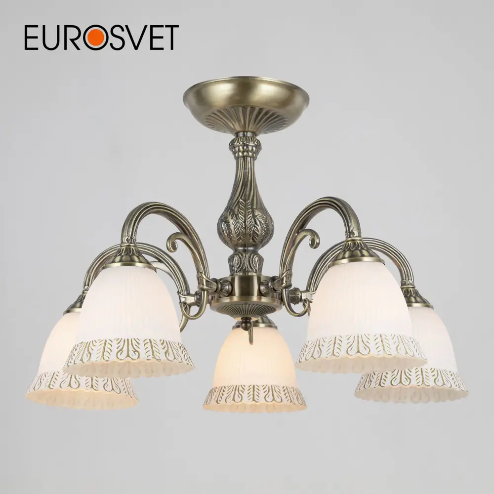Фото Классическая люстра EUROSVET 60107/5 античная бронза Фото Классическая люстра EUROSVET 60107/5 античная бронза