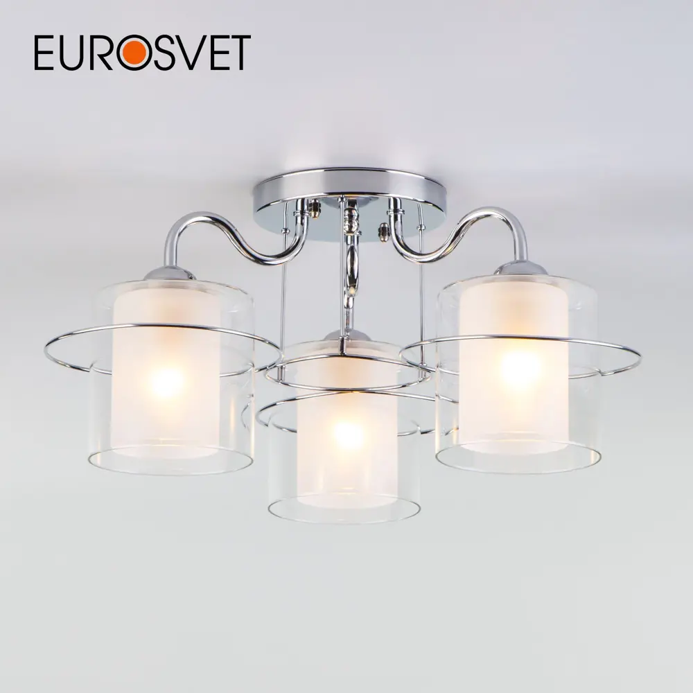 Фото Потолочная люстра с плафонами EUROSVET 30160/3 хром