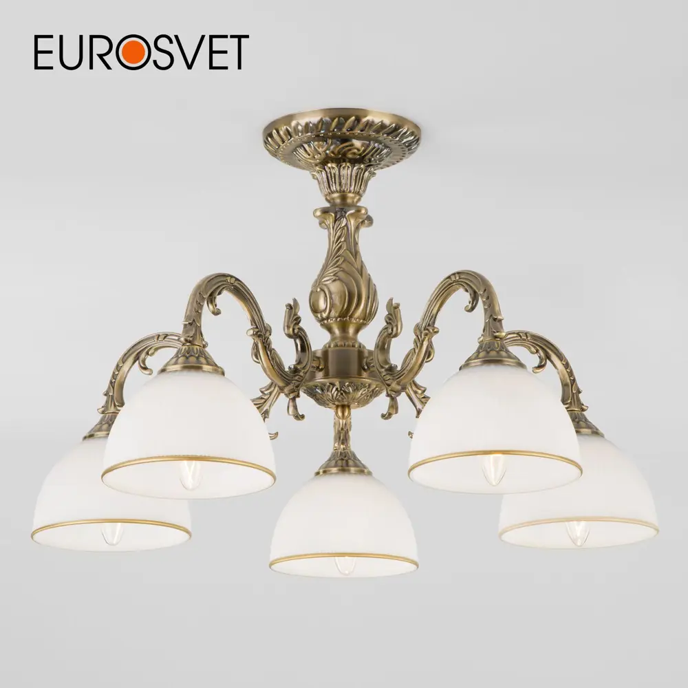 Фото Классическая люстра EUROSVET 60106/5 античная бронза Фото Классическая люстра EUROSVET 60106/5 античная бронза