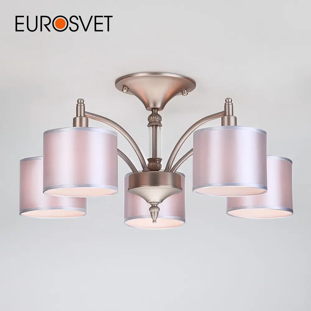 Фото Классическая люстра EUROSVET 60080/5 сатин-никель Фото Классическая люстра EUROSVET 60080/5 сатин-никель