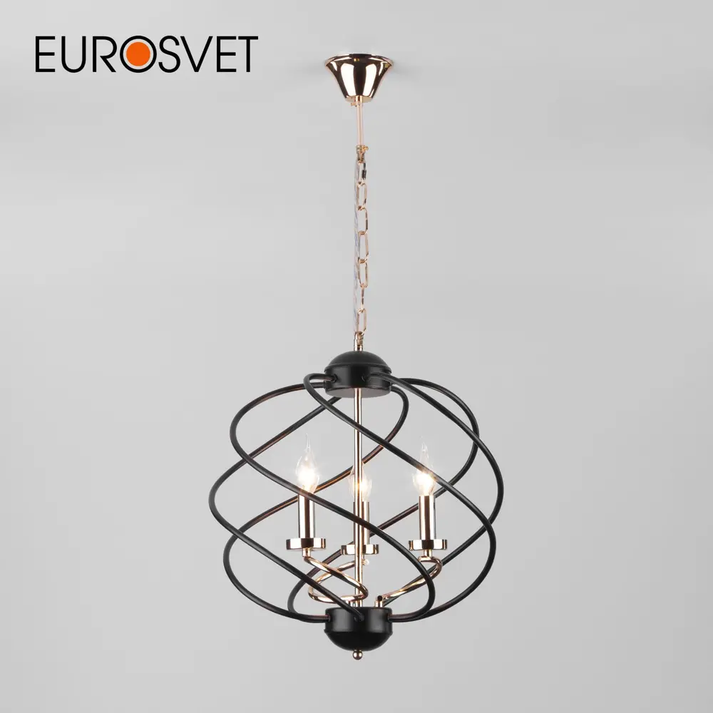 Фото Люстра подвесная Eurosvet 60105/3 цвет черный Фото Люстра подвесная Eurosvet 60105/3 цвет черный