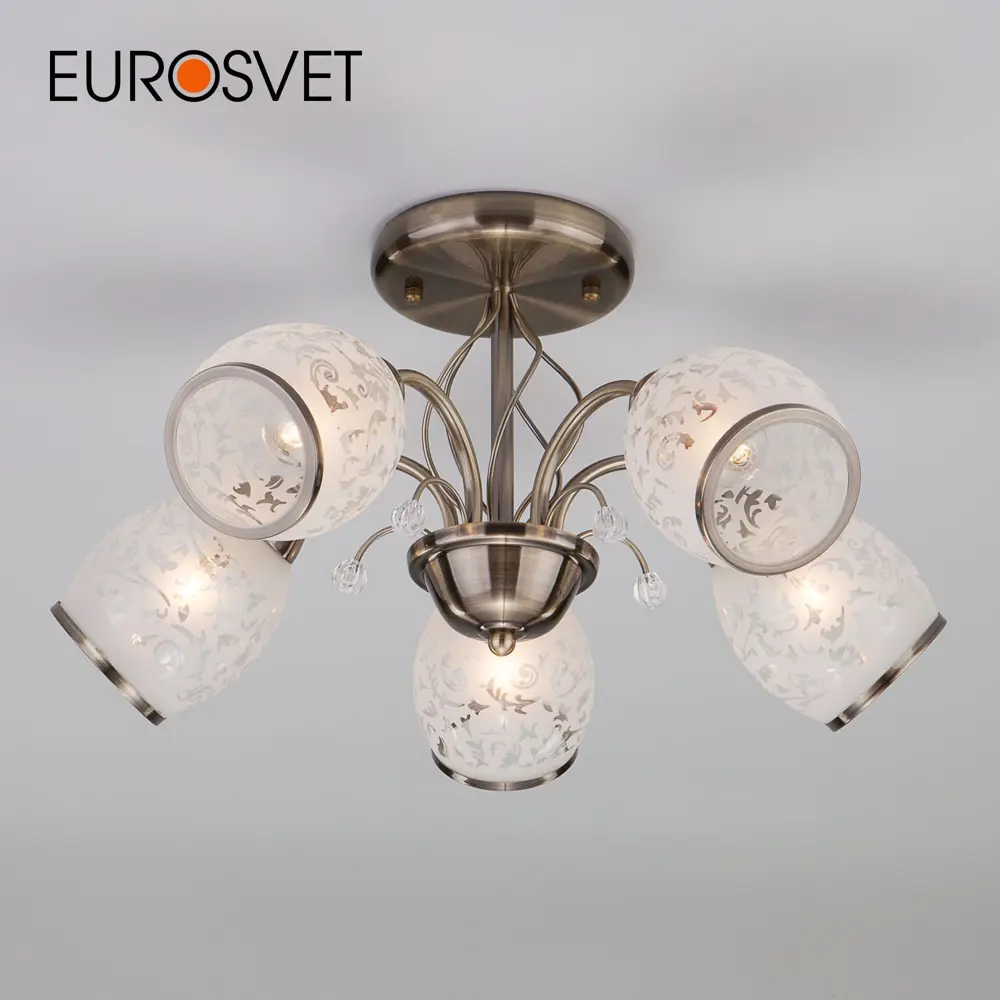 Фото Люстра классическая EUROSVET 30026/5 античная бронза Фото Люстра классическая EUROSVET 30026/5 античная бронза