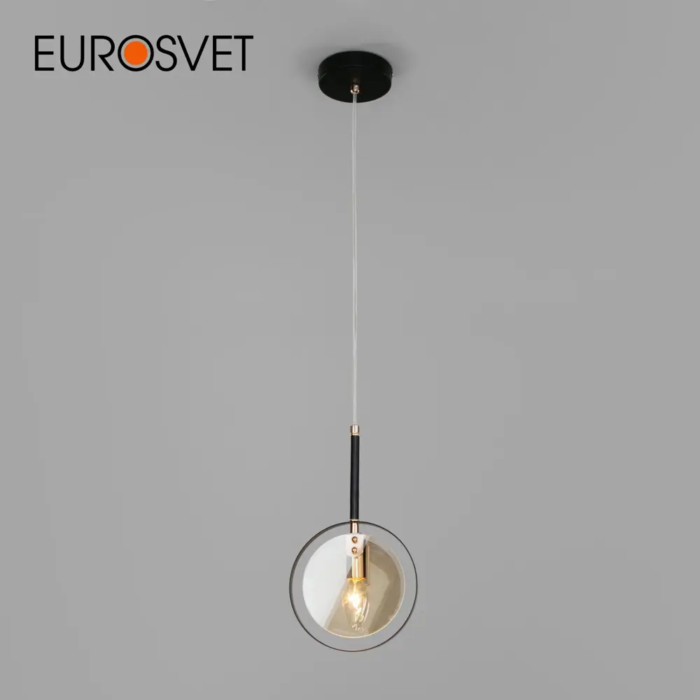 Фото Подвесной светильник с плафоном EUROSVET 50121/1 черный Фото Подвесной светильник с плафоном EUROSVET 50121/1 черный