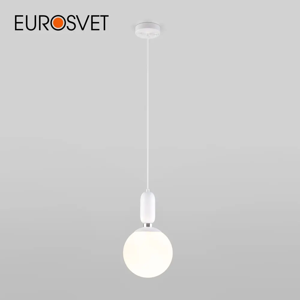 Фото Подвесной светильник с плафоном EUROSVET 50197/1 белый Фото Подвесной светильник с плафоном EUROSVET 50197/1 белый