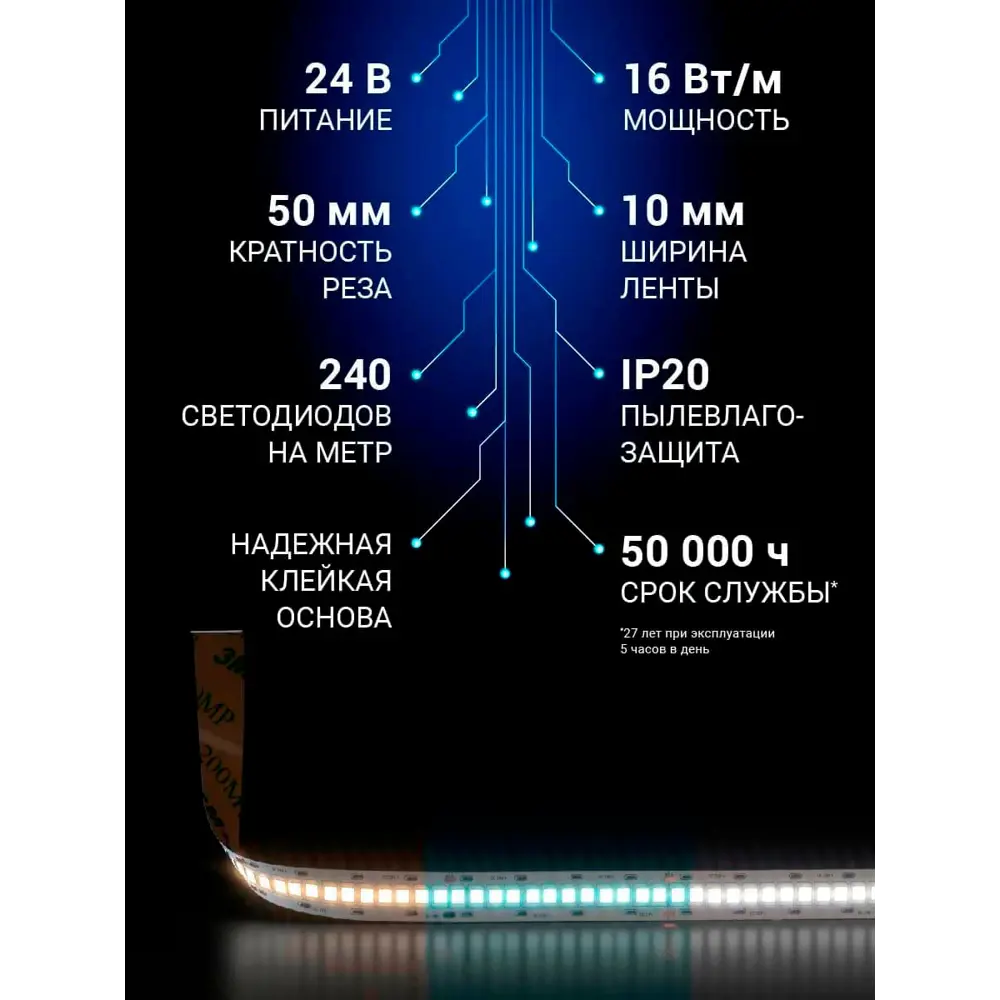Фото 4 Светодиодная лента Elektrostandard a053677 240 диод/16 Вт/м 24 В 10 мм IP20 5 м изменение оттенков белого Фото 4 Светодиодная лента Elektrostandard a053677 240 диод/16 Вт/м 24 В 10 мм IP20 5 м изменение оттенков белого