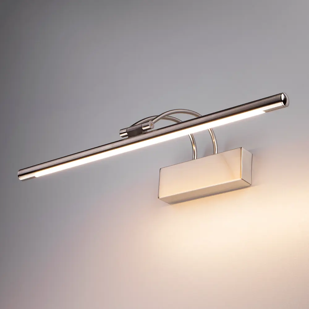 Фото 4 Подсветка для картин светодиодная Elektrostandard Mrl led 10w 1011 ip20 теплый белый (желтый) свет цвет никель Фото 4 Подсветка для картин светодиодная Elektrostandard Mrl led 10w 1011 ip20 теплый белый (желтый) свет цвет никель