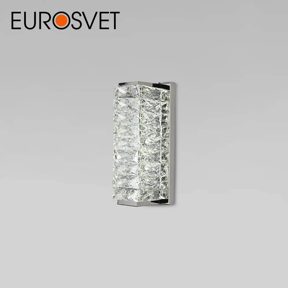 Фото 2 Настенный светильник светодиодный Eurosvet 40259 хрусталь холодный белый (голубой) свет цвет серый/серебристый Фото 2 Настенный светильник светодиодный Eurosvet 40259 хрусталь холодный белый (голубой) свет цвет серый/серебристый