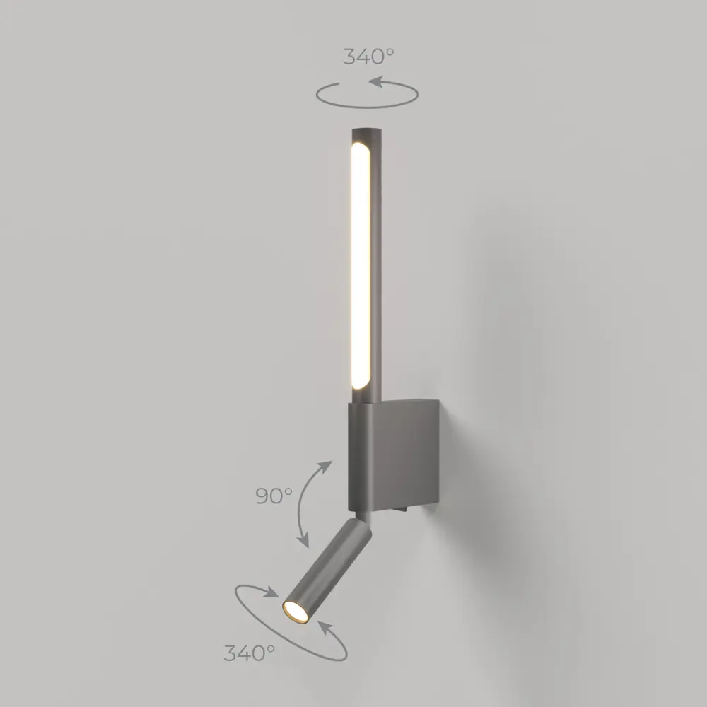 Фото 3 Настенный светильник светодиодный Elektrostandard Sarca 40111/led теплый белый (желтый) свет цвет графит Фото 3 Настенный светильник светодиодный Elektrostandard Sarca 40111/led теплый белый (желтый) свет цвет графит