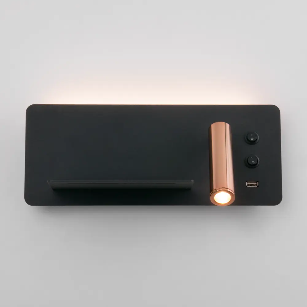 Фото 6 Настенный светодиодный светильник с USB Fant L LED (левый) MRL LED 1113 чёрный/золото Фото 6 Настенный светодиодный светильник с USB Fant L LED (левый) MRL LED 1113 чёрный/золото