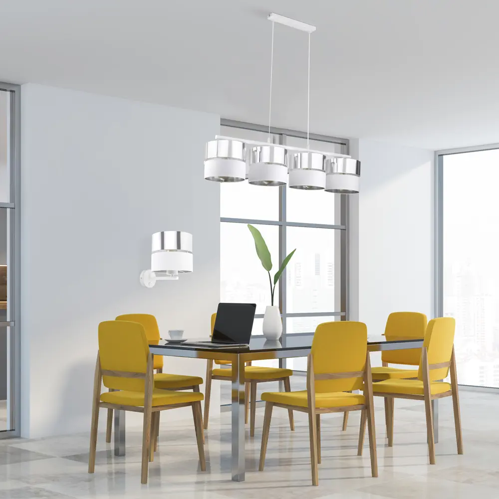 Фото 4 Светильник подвесной TK LIGHTING 4177 Hilton Silver 4 лампы 16 м² цвет хром/белый Фото 4 Светильник подвесной TK LIGHTING 4177 Hilton Silver 4 лампы 16 м² цвет хром/белый