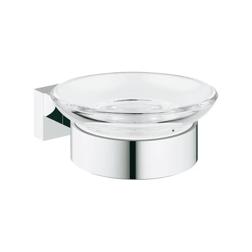 Фото 2 Мыльница для ванной Grohe Essentials Cube c держателем, хром (40754001) Фото 2 Мыльница для ванной Grohe Essentials Cube c держателем, хром (40754001)