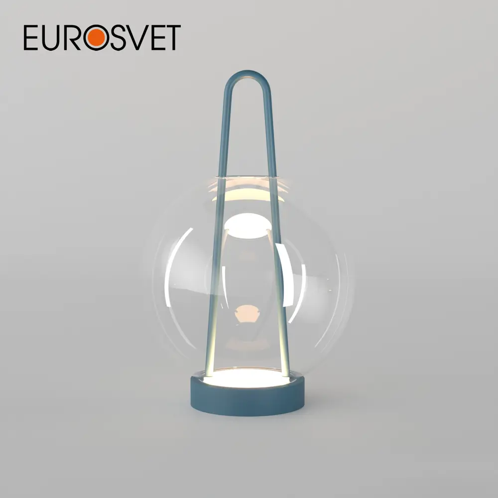 Фото Настольная лампа светодиодная Eurosvet Frasco A069348 желтый свет цвет синий Фото Настольная лампа светодиодная Eurosvet Frasco A069348 желтый свет цвет синий