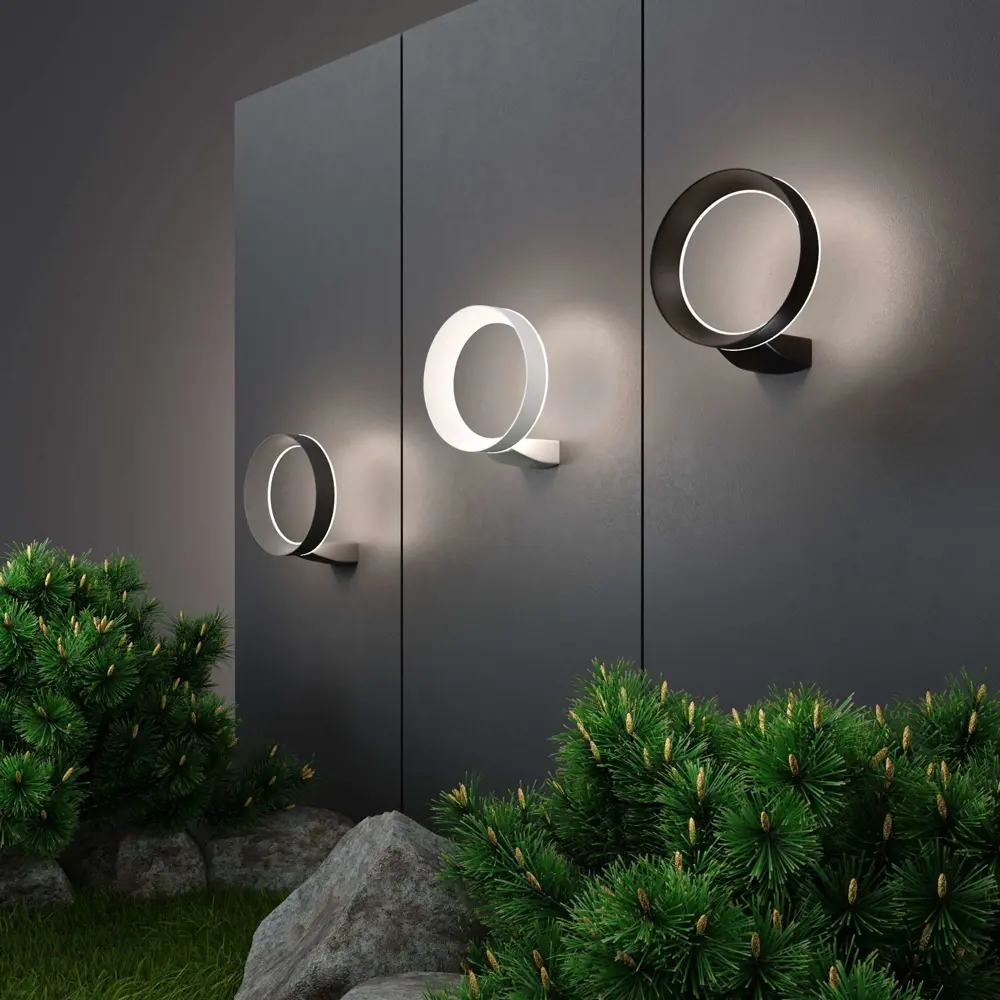 Фото 2 Светильник настенный светодиодный уличный Elektrostandard 1710 Techno Ring IP54 цвет черный Фото 2 Светильник настенный светодиодный уличный Elektrostandard 1710 Techno Ring IP54 цвет черный