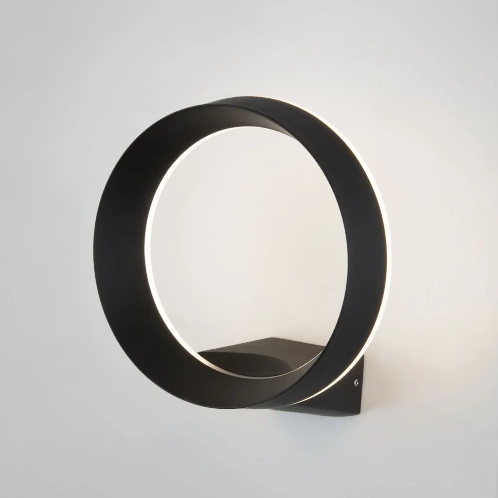 Фото 4 Светильник настенный светодиодный уличный Elektrostandard 1710 Techno Ring IP54 цвет черный Фото 4 Светильник настенный светодиодный уличный Elektrostandard 1710 Techno Ring IP54 цвет черный