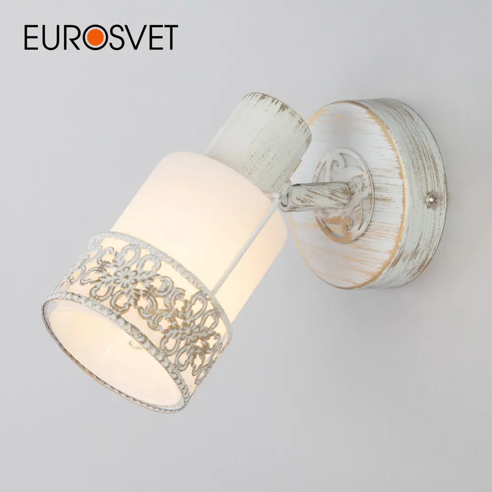 Фото Бра Eurosvet Silvia 20025/1 белый с золотом E14 Фото Бра Eurosvet Silvia 20025/1 белый с золотом E14