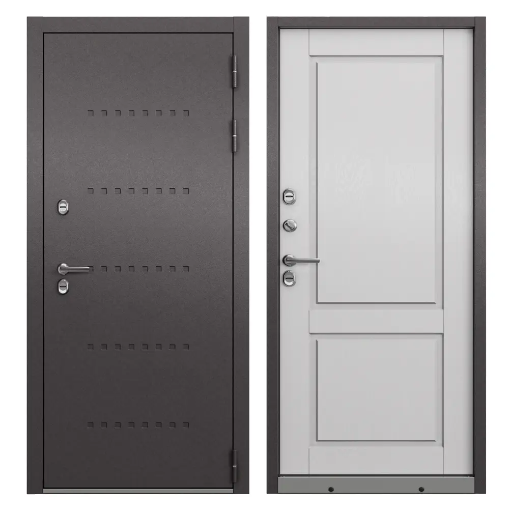 Фото Входная дверь Бизнес парк Норд 100 правый 205x96см цвет шоколад букле/дуб белый матовый Фото Входная дверь Бизнес парк Норд 100 правый 205x96см цвет шоколад букле/дуб белый матовый