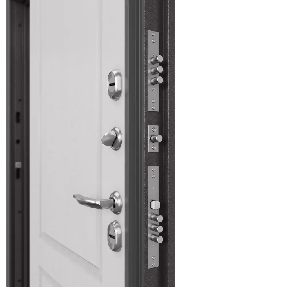 Фото 6 Входная дверь Бизнес парк Норд 100 правый 205x96см цвет шоколад букле/дуб белый матовый Фото 6 Входная дверь Бизнес парк Норд 100 правый 205x96см цвет шоколад букле/дуб белый матовый