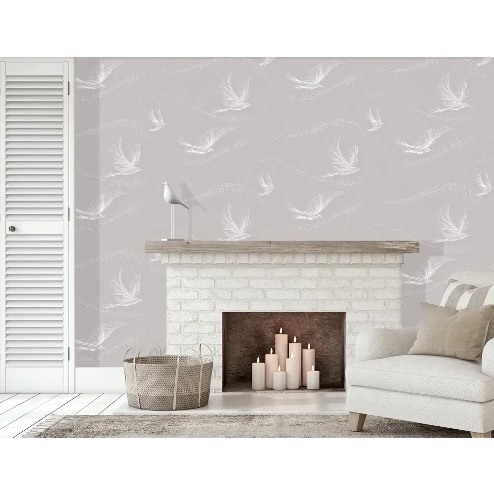 Фото Обои флизелиновые Wiganford ALL TIME_trend art 1.06 м цвет серебристый WG0101