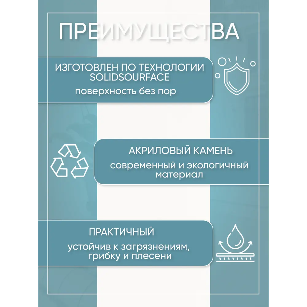 Фото 5 Подоконник акриловый BNV 800x300мм белый глянцевый Фото 5 Подоконник акриловый BNV 800x300мм белый глянцевый