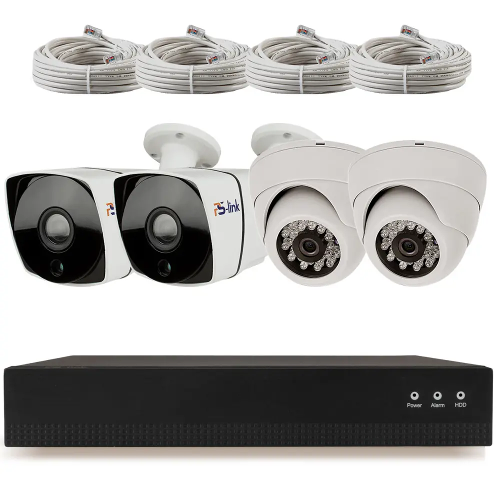 Фото Комплект видеонаблюдения IP PS-link KIT-B204IP-POE 2 Мп 2 камеры для помещения 2 для улицы с POE питанием 2615 Фото Комплект видеонаблюдения IP PS-link KIT-B204IP-POE 2 Мп 2 камеры для помещения 2 для улицы с POE питанием 2615