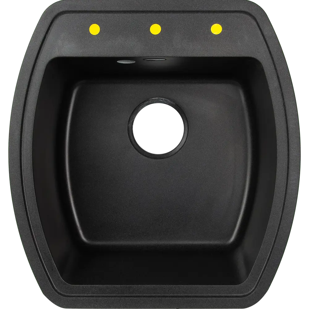 Фото 3 Мойка для кухни врезная KONSENSA 51x48 см глубина чаши 27 см кварц цвет черный Фото 3 Мойка для кухни врезная KONSENSA 51x48 см глубина чаши 27 см кварц цвет черный