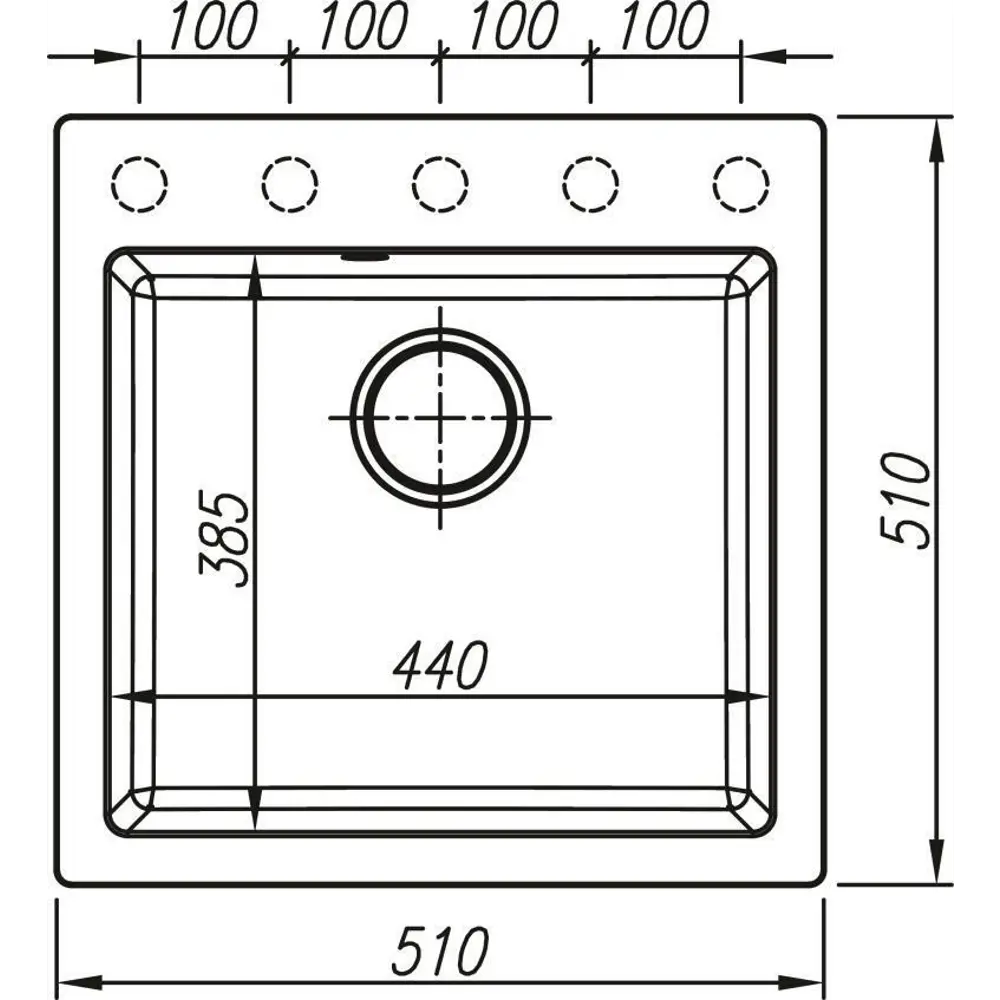 Фото 7 Мойка для кухни врезная KONSENSA 51x51 см глубина чаши 23 см кварц цвет белый