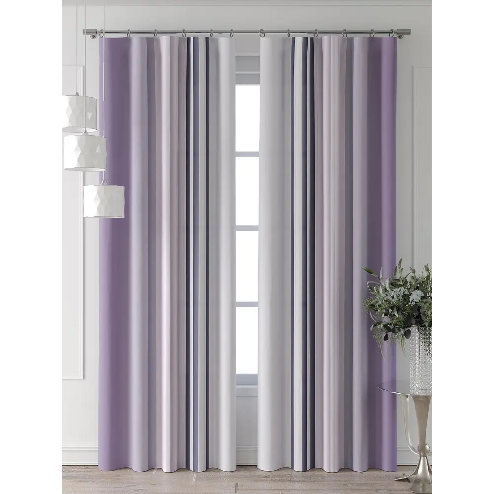 Фото 3 Комплект штор Comfy way Форнерс - 124 - 260 см CW709124260-260 на шторной ленте 260x150 см цвет фиолетовый Фото 3 Комплект штор Comfy way Форнерс - 124 - 260 см CW709124260-260 на шторной ленте 260x150 см цвет фиолетовый