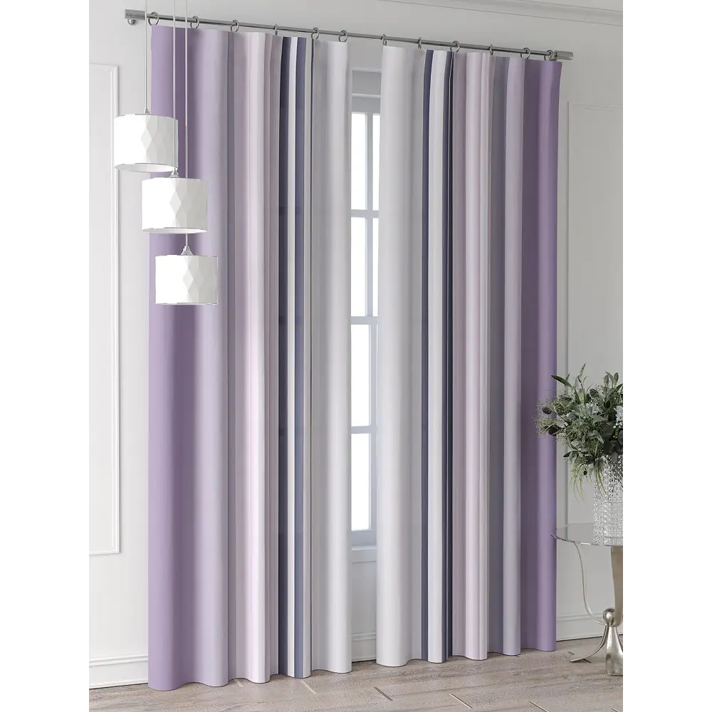 Фото 2 Комплект штор Comfy way Форнерс - 124 - 260 см CW709124260-260 на шторной ленте 260x150 см цвет фиолетовый Фото 2 Комплект штор Comfy way Форнерс - 124 - 260 см CW709124260-260 на шторной ленте 260x150 см цвет фиолетовый