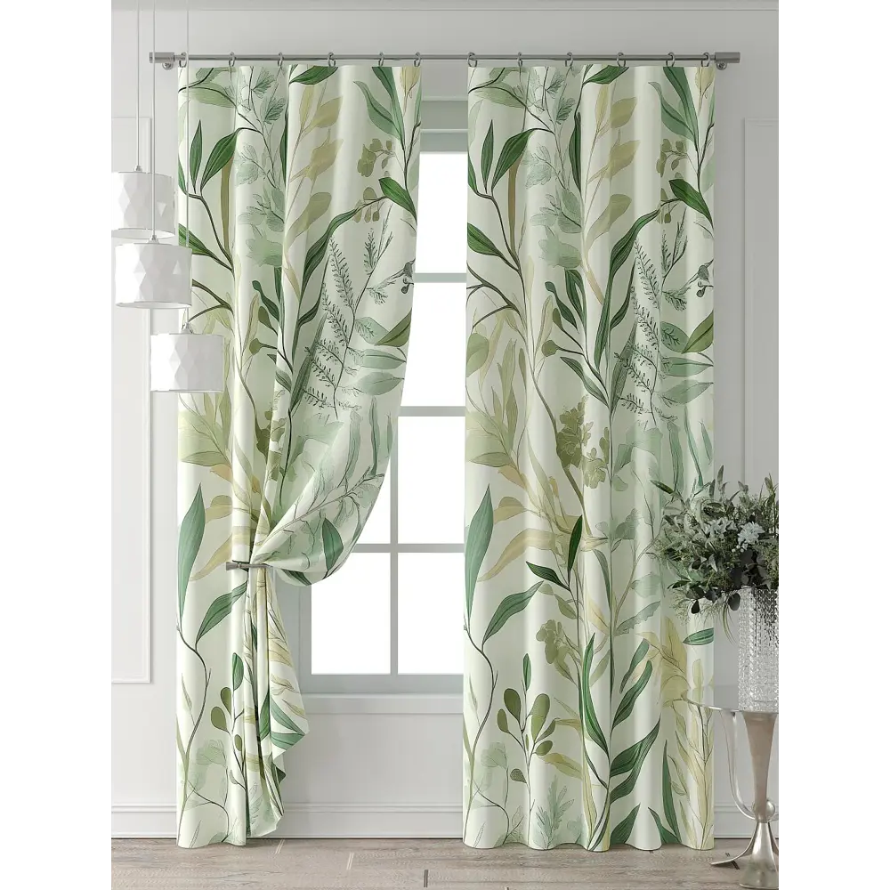 Фото 4 Комплект штор Comfy way Форнерс - 106 - 260 см CW709106260-260 на шторной ленте 260x150 см цвет зеленый Фото 4 Комплект штор Comfy way Форнерс - 106 - 260 см CW709106260-260 на шторной ленте 260x150 см цвет зеленый