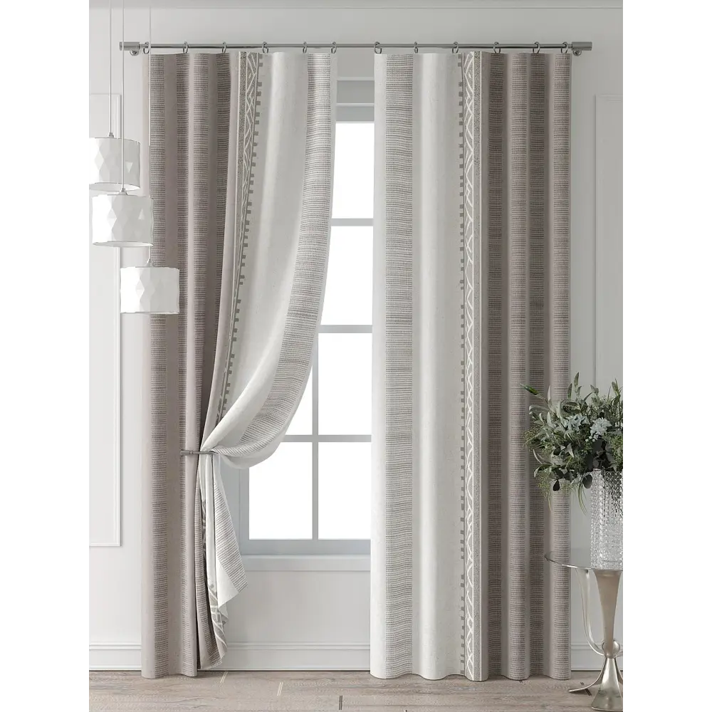 Фото Комплект штор Comfy way Форнерс - 96 - 260 см CW709096260-260 на шторной ленте 260x150 см цвет бежевый Фото Комплект штор Comfy way Форнерс - 96 - 260 см CW709096260-260 на шторной ленте 260x150 см цвет бежевый