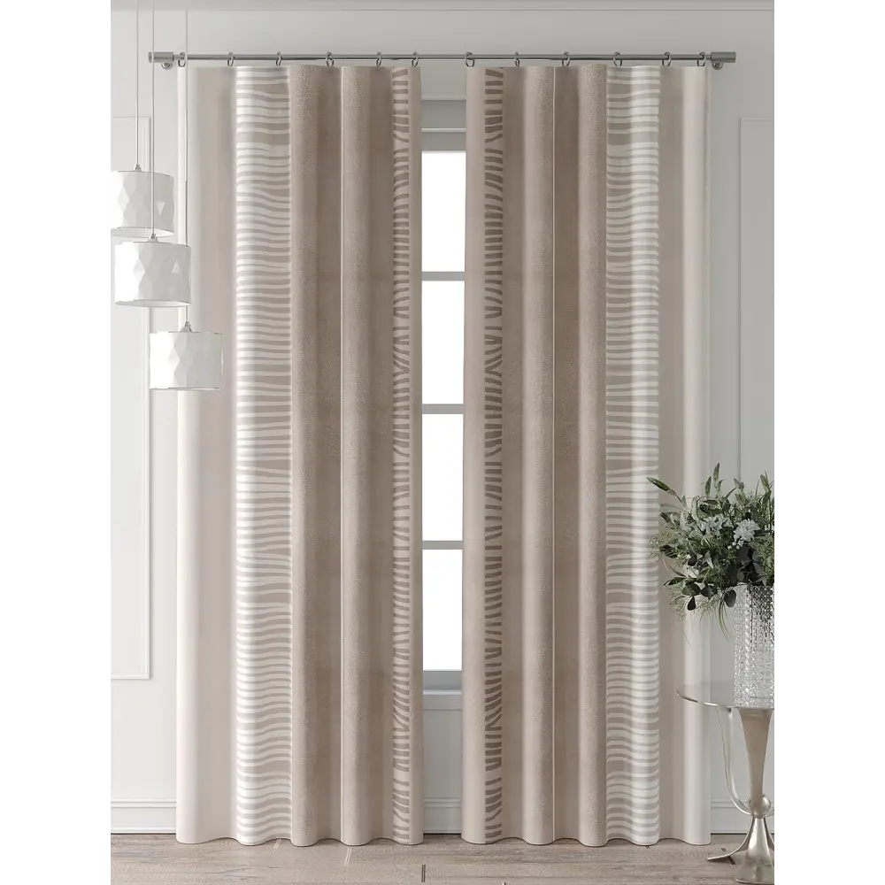 Фото 7 Комплект штор Comfy way Форнерс - 102 - 260 см CW709102260-260 на шторной ленте 260x150 см цвет бежевый Фото 7 Комплект штор Comfy way Форнерс - 102 - 260 см CW709102260-260 на шторной ленте 260x150 см цвет бежевый