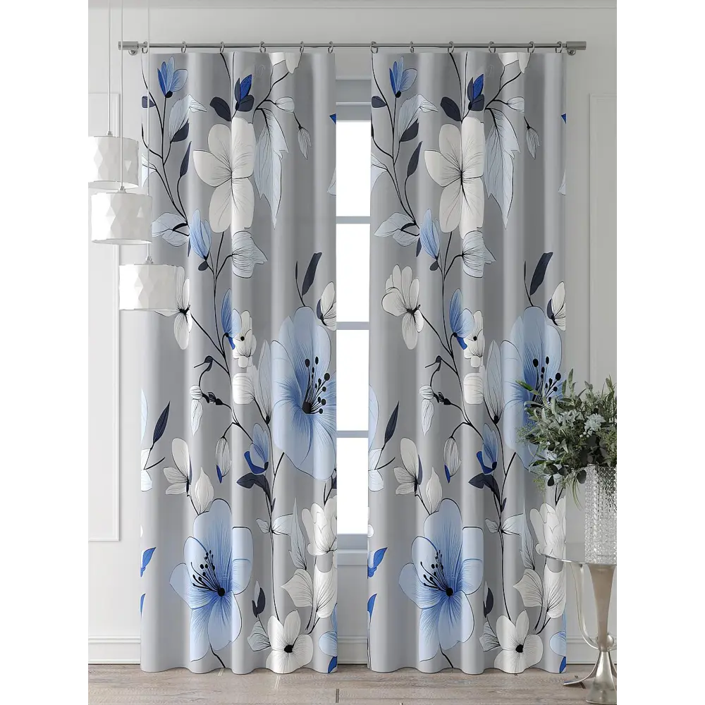 Фото Комплект штор Comfy way Форнерс - 139 - 240 см CW709139240-240 на шторной ленте 240x150 см цвет синий Фото Комплект штор Comfy way Форнерс - 139 - 240 см CW709139240-240 на шторной ленте 240x150 см цвет синий