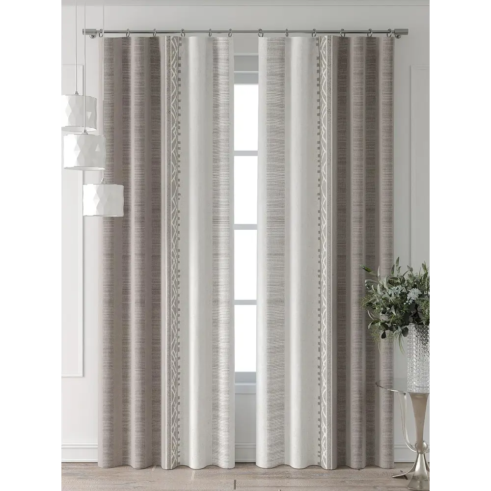 Фото 3 Комплект штор Comfy way Форнерс - 96 - 240 см CW709096240-240 на шторной ленте 240x150 см цвет бежевый Фото 3 Комплект штор Comfy way Форнерс - 96 - 240 см CW709096240-240 на шторной ленте 240x150 см цвет бежевый