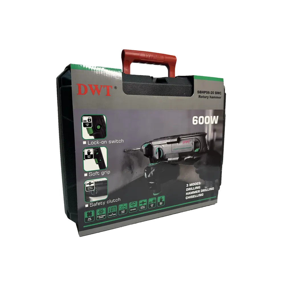 Фото 6 Перфоратор сетевой SDS Plus Dwt SBHP06-20 BMC SBHP06-20 BMC, 600 Вт, 2 Дж Фото 6 Перфоратор сетевой SDS Plus Dwt SBHP06-20 BMC SBHP06-20 BMC, 600 Вт, 2 Дж