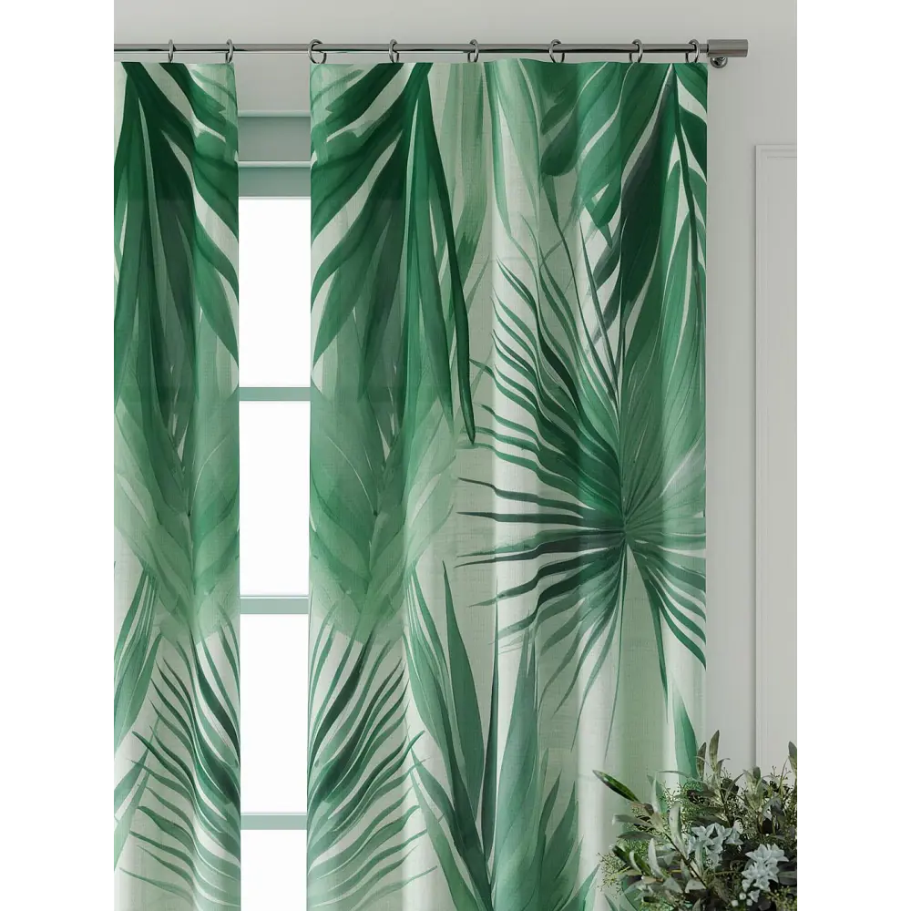 Фото Комплект штор At home Базовая коллекция AT521885-240 на шторной ленте 240x150 см цвет зеленый