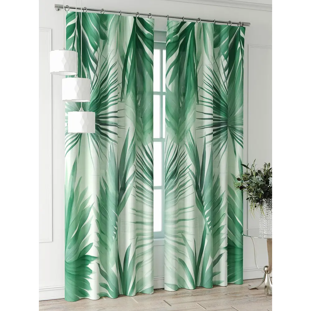 Фото 2 Комплект штор At home Базовая коллекция AT521885-240 на шторной ленте 240x150 см цвет зеленый