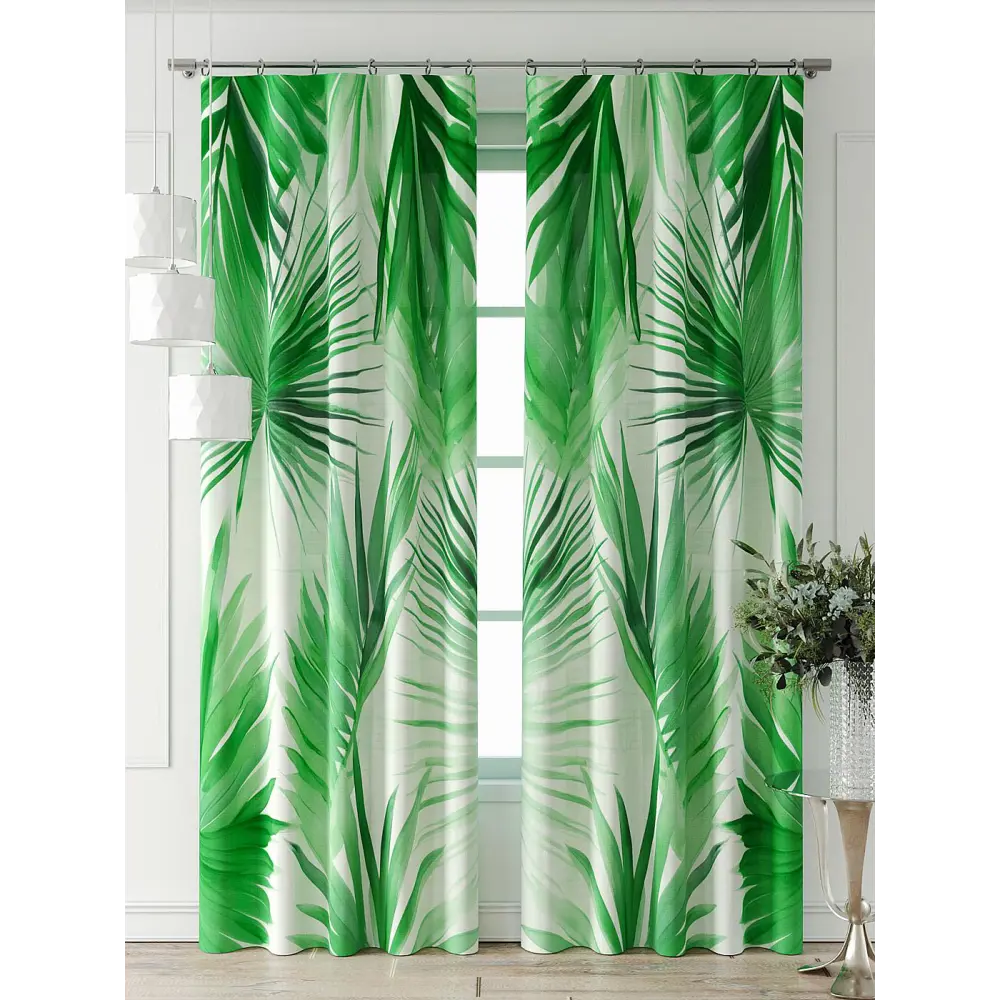 Фото Комплект штор At home Базовая коллекция AT521889-240 на шторной ленте 240x150 см цвет зеленый