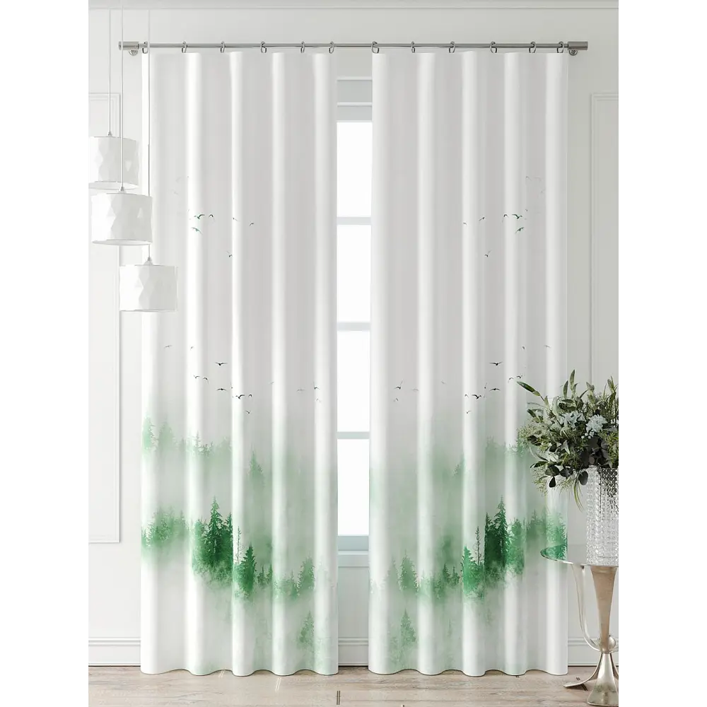 Фото 4 Комплект штор At home Базовая коллекция AT521908-240 на шторной ленте 240x150 см цвет белый Фото 4 Комплект штор At home Базовая коллекция AT521908-240 на шторной ленте 240x150 см цвет белый