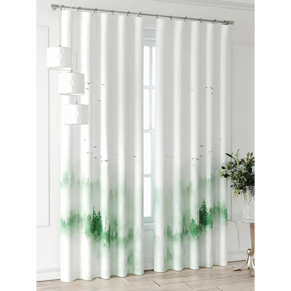 Фото 6 Комплект штор At home Базовая коллекция AT521908-240 на шторной ленте 240x150 см цвет белый Фото 6 Комплект штор At home Базовая коллекция AT521908-240 на шторной ленте 240x150 см цвет белый